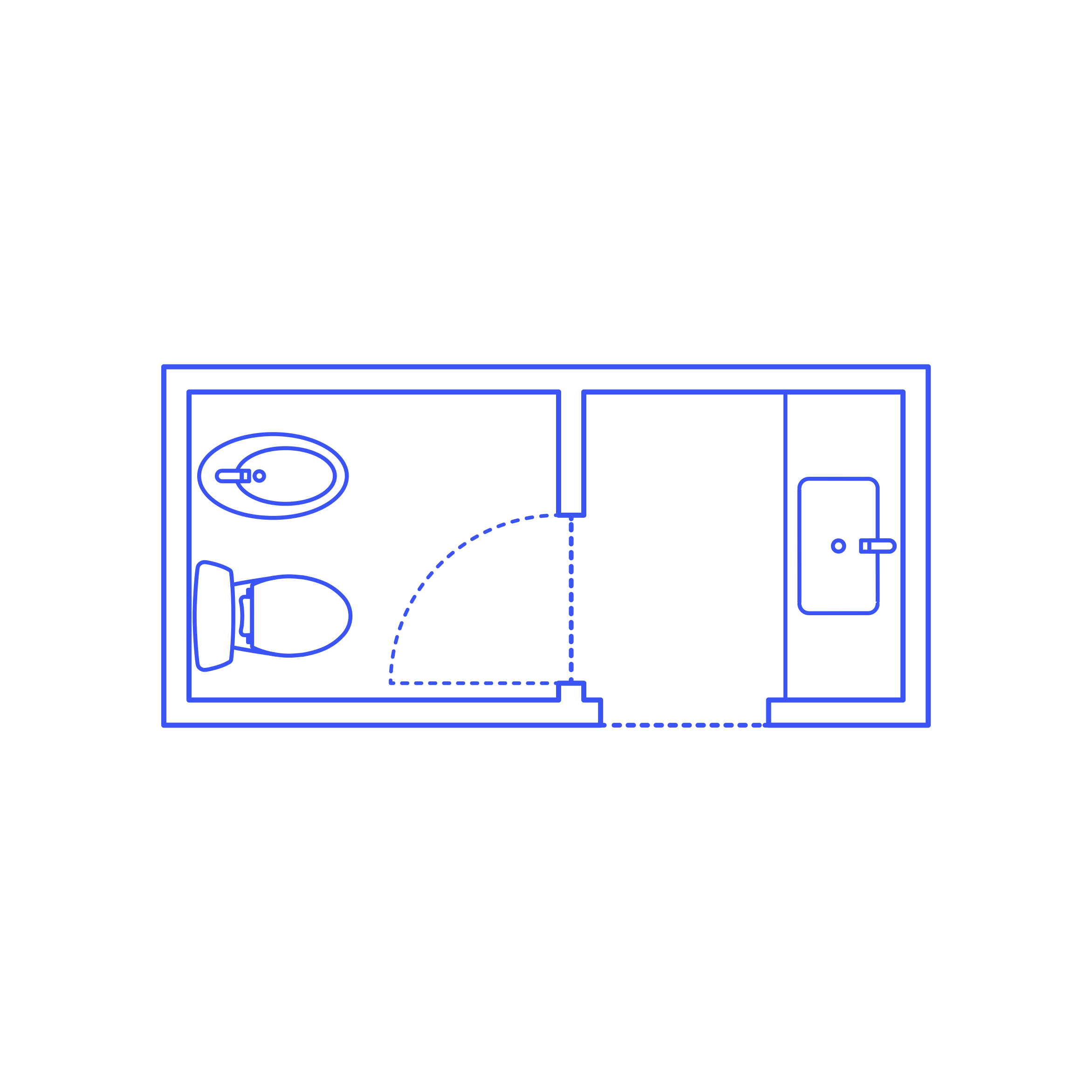 Layouts Bathrooms Half Split Bidet 2 Wall Facing Black And White Svg Vector Free Vectors